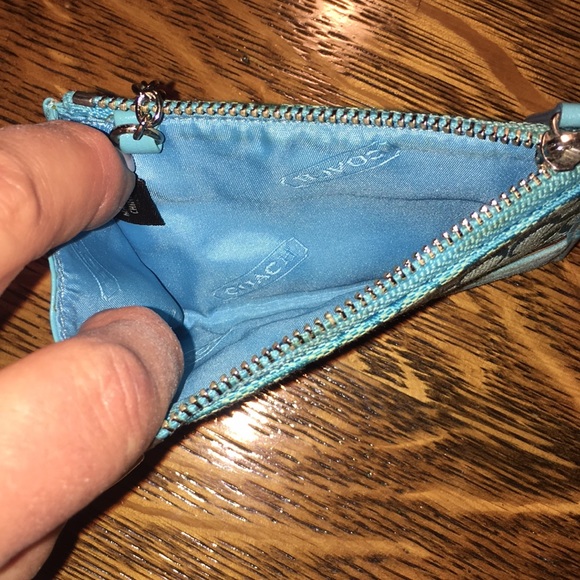 Coach Authentic Suede/Canvas Coin Pouch - Picture 3 of 5